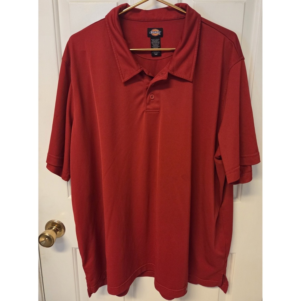 Dickies Red Polyester Polo Shirt Men's 3XL 3 Button